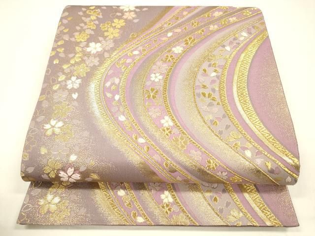 平和屋着物 森英恵 HANAE MORI 六通柄袋帯 唐織 流水花文 正絹 cm