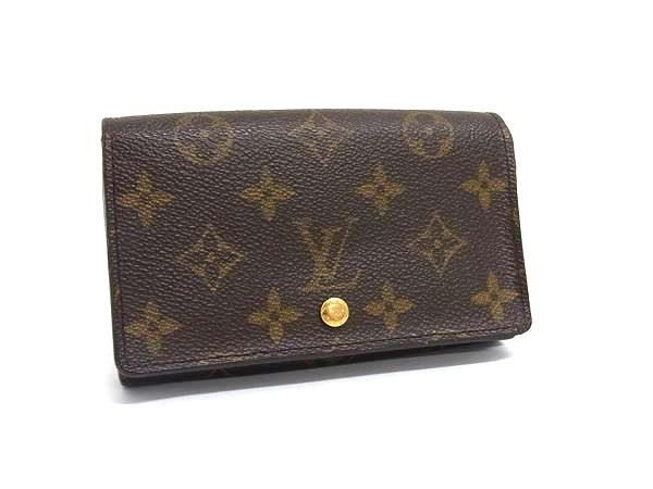 LOUIS VUITTON ルイヴィトン 財布 モノグラム ポルトモネ ビエ トレゾール M61730 ブラウン PVC レザー レディース 二つ折り 財布