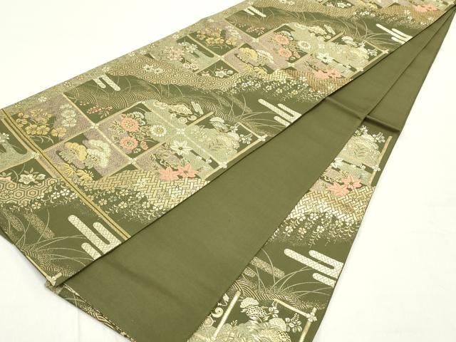 変わり市松亀甲花松文 金糸