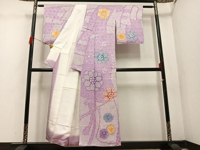 平和屋着物○訪問着 総絞り 草花文 正絹 逸品 AABD3925ph - メルカリ