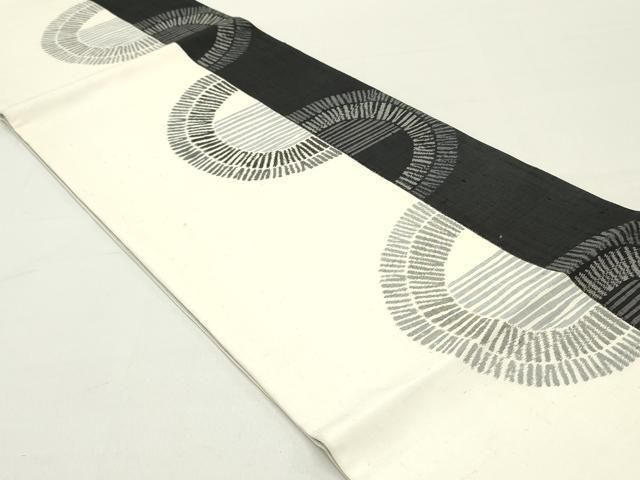 平和屋着物 紬屋吉平 六通柄袋帯 紬地 抽象間道 正絹 ob