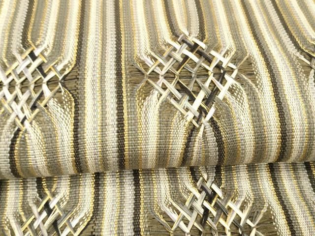 平和屋着物○ひなや工房 くむ・あむ・おる 伊豆蔵明彦 組織 太鼓柄袋帯