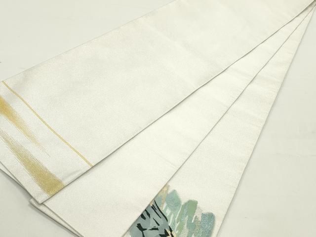  平和屋着物 爪掻き本綴れ 太鼓柄袋帯 風景立波松文 金銀糸 ますいわ屋扱い 正絹 ob 袋帯 帯