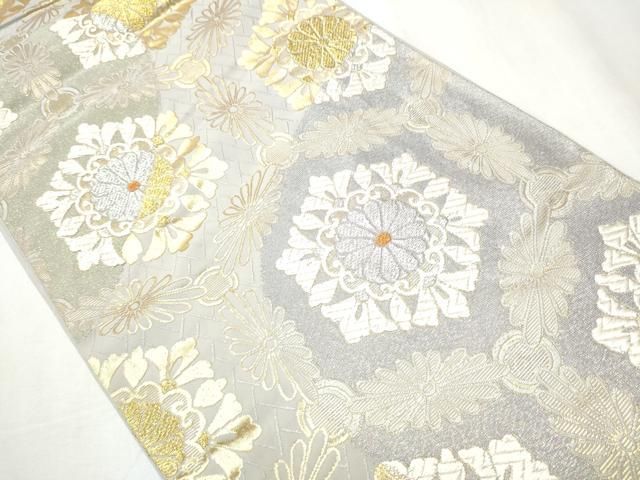 平和屋着物 六通柄袋帯 唐織 菊籬亀甲宝飾 金銀糸 正絹 hy