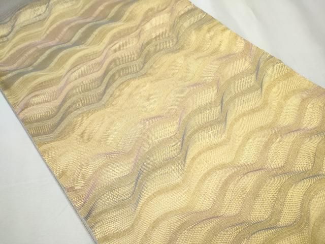 平和屋着物 ひなや工房 くむ あむ おる 伊豆蔵明彦 太鼓柄袋帯 よろけ縞 金銀糸 正絹 hy