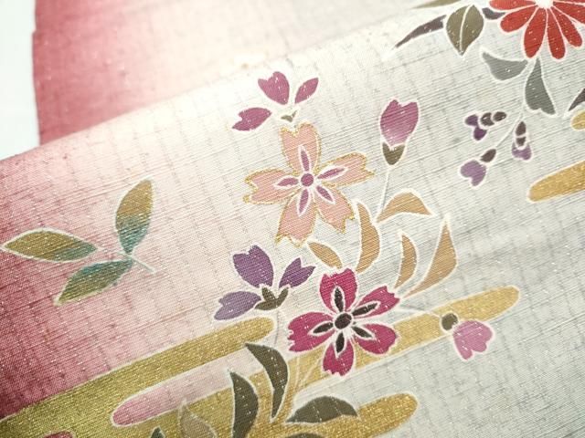 花蝶文 銀通し地