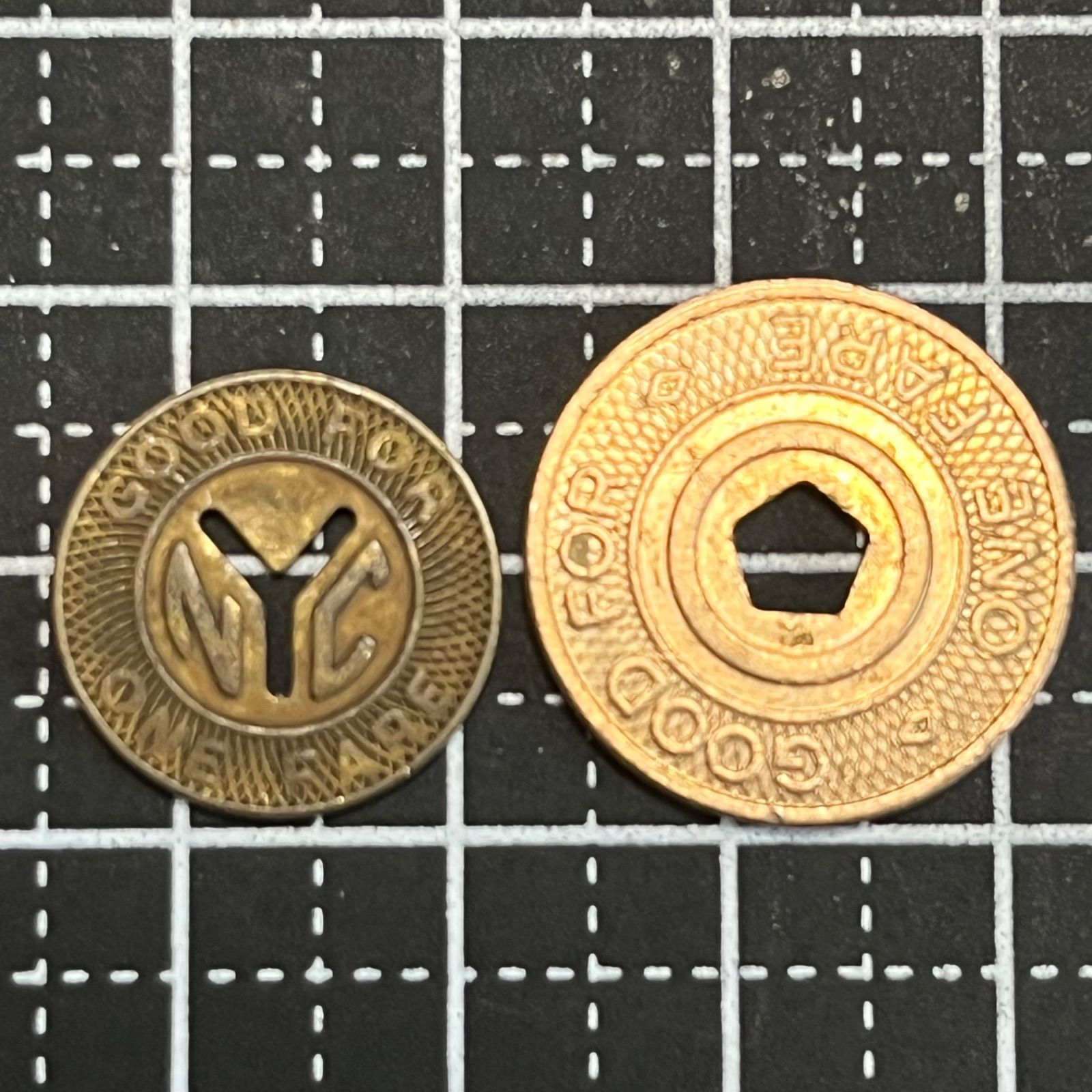 NYC 地下鉄トークン／ニューヨーク市交通局 NYCTA／NYCロゴ抜き・五角