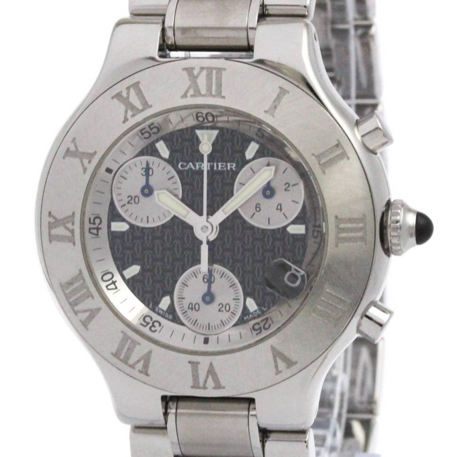 カルティエ CARTIER マスト21 クロノスカフ ステンレススチール クォーツ メンズ 時計 W10172T2 外装仕上げ済み