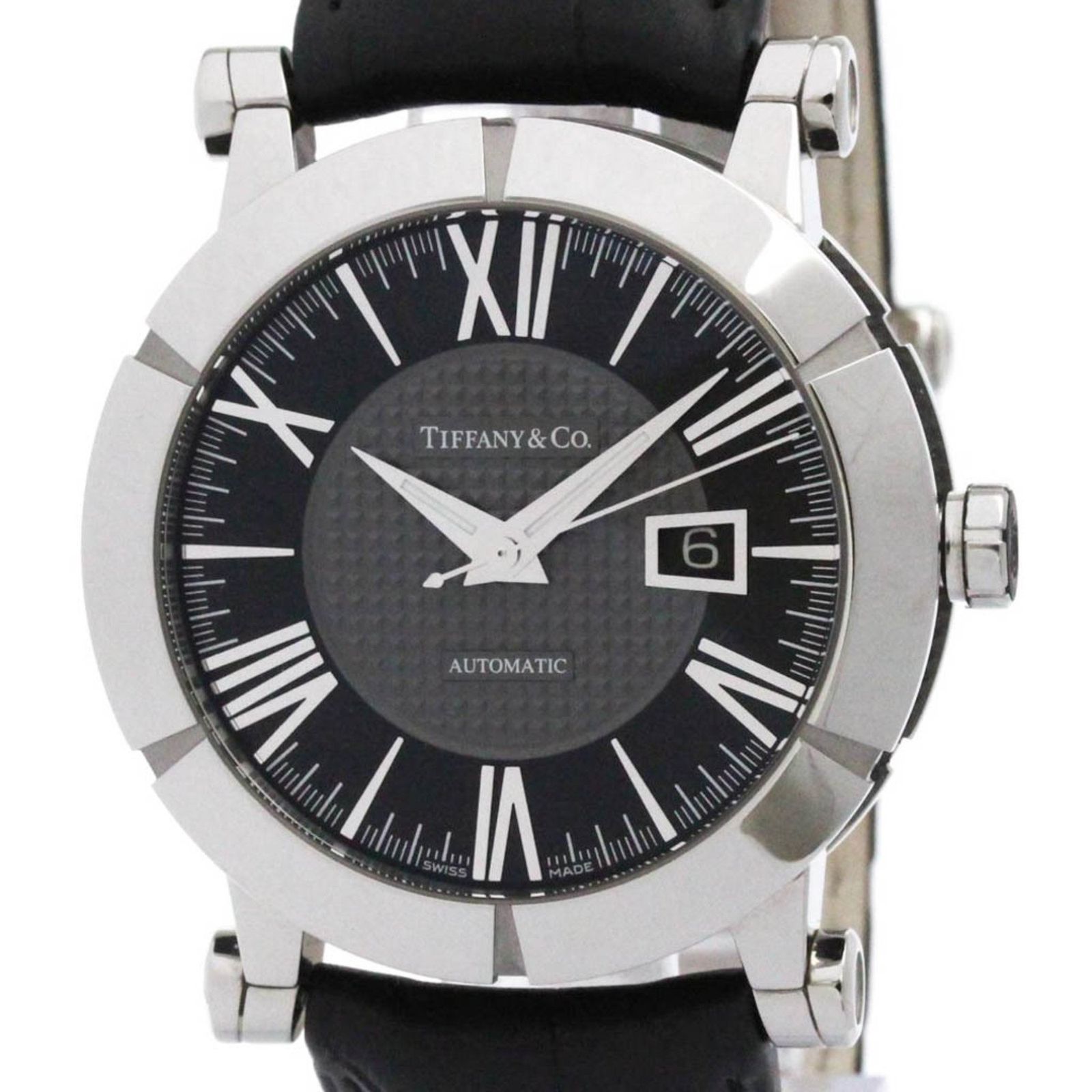 ティファニー TIFFANY アトラス ジェント ステンレススチール レザー 自動巻き メンズ 時計 Z1000.70.12A10A71A 外装仕上げ済み