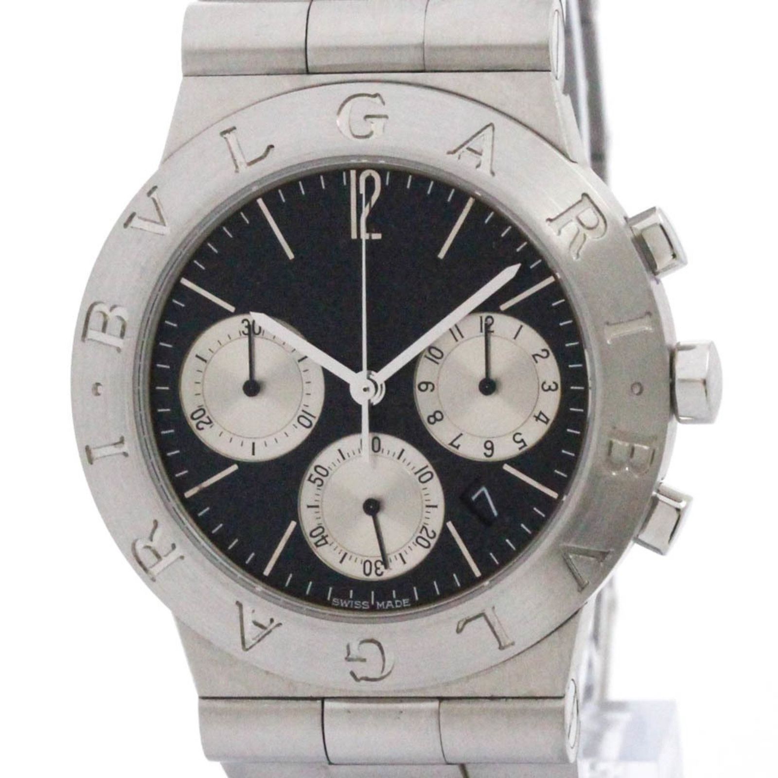 ブルガリ BVLGARI ディアゴノ スポーツ クロノグラフ ステンレススチール クォーツ メンズ 時計 CH35S 外装仕上げ済み