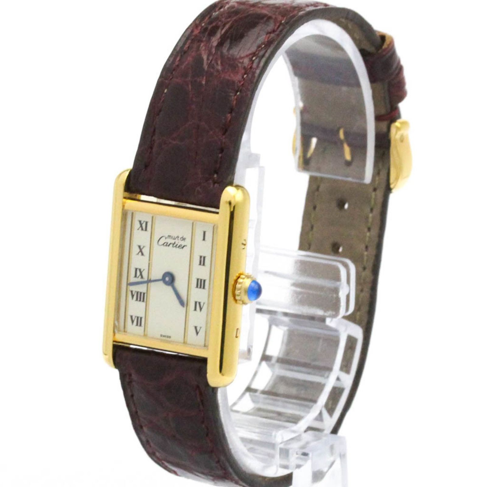 カルティエ CARTIER マストタンク ヴェルメイユ ゴールドプレート レザー クォーツ レディース 時計 5057001