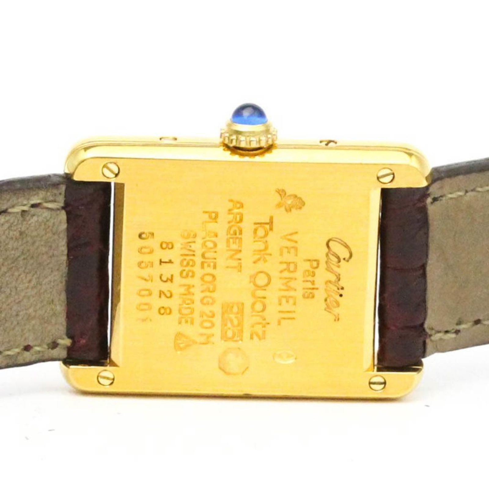  カルティエ CARTIER マストタンク ヴェルメイユ ゴールドプレート レザー クォーツ レディース 時計 5057001 腕時計(クォーツ) 腕時計(アナログ)