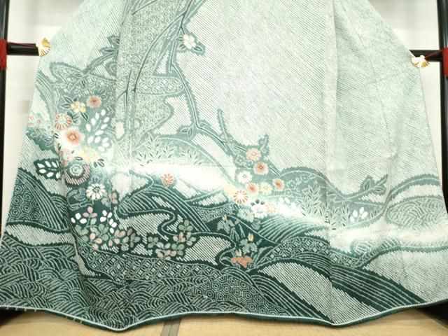 平和屋着物○訪問着 総絞り 舞花文 やまと誂製 正絹 逸品 AABD1576ck