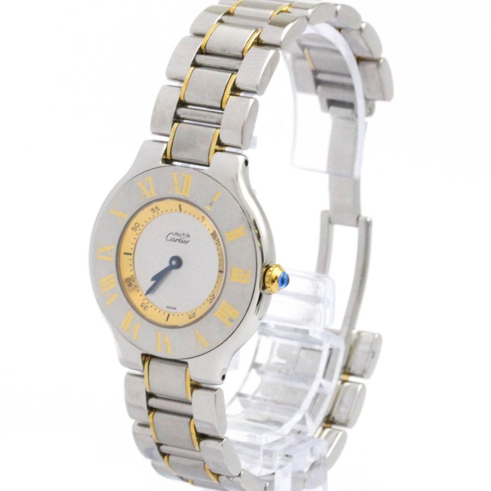 カルティエ CARTIER マスト21 ゴールドプレート ステンレススチール クォーツ ユニセックス 時計 外装仕上げ済み