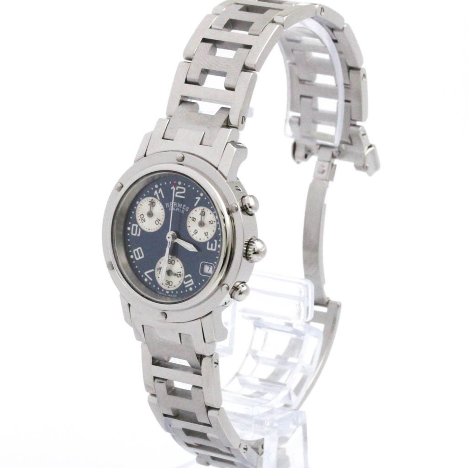 エルメス HERMES クリッパー クロノグラフ ステンレススチール クォーツ レディース 時計 CL 1.310 外装仕上げ済み