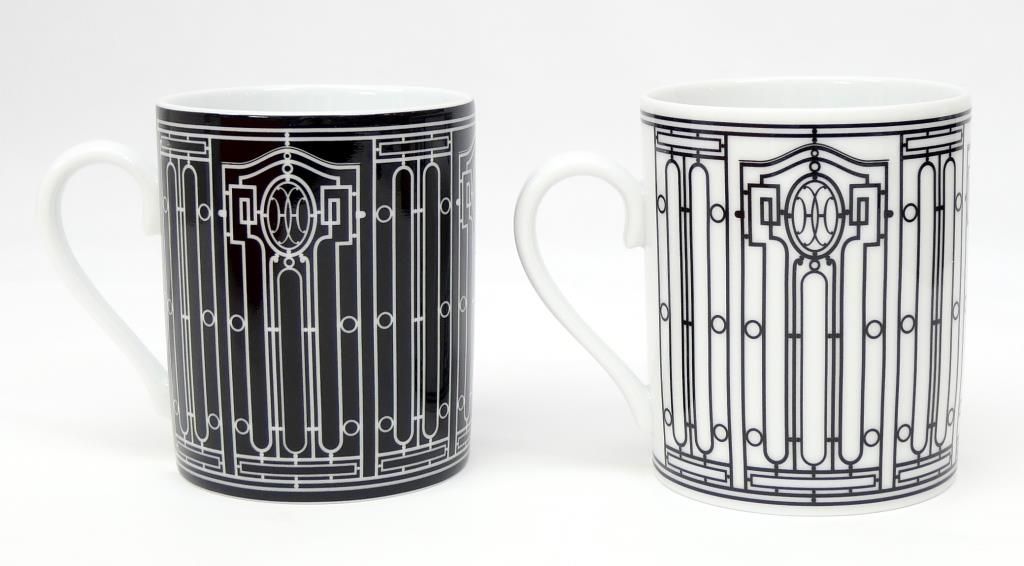 エルメス HERMES マグカップ Hデコ アッシュデコ 2個セット 白 黒