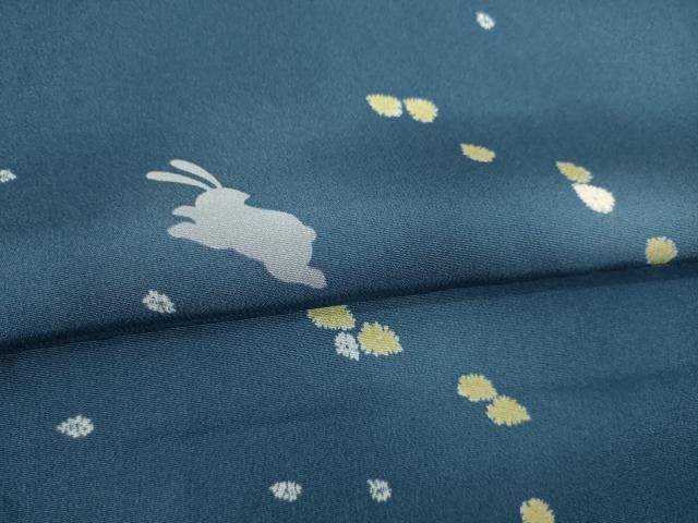  平和屋着物 上質な小紋 兎 暈し染め ロング丈 正絹 ck 小紋 着物
