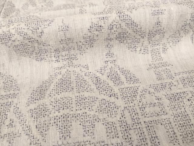  平和屋着物 本場結城紬 重要無形文化財 100亀甲 風景文 胡桃染色地 大丸扱い 正絹 ck 紬 着物