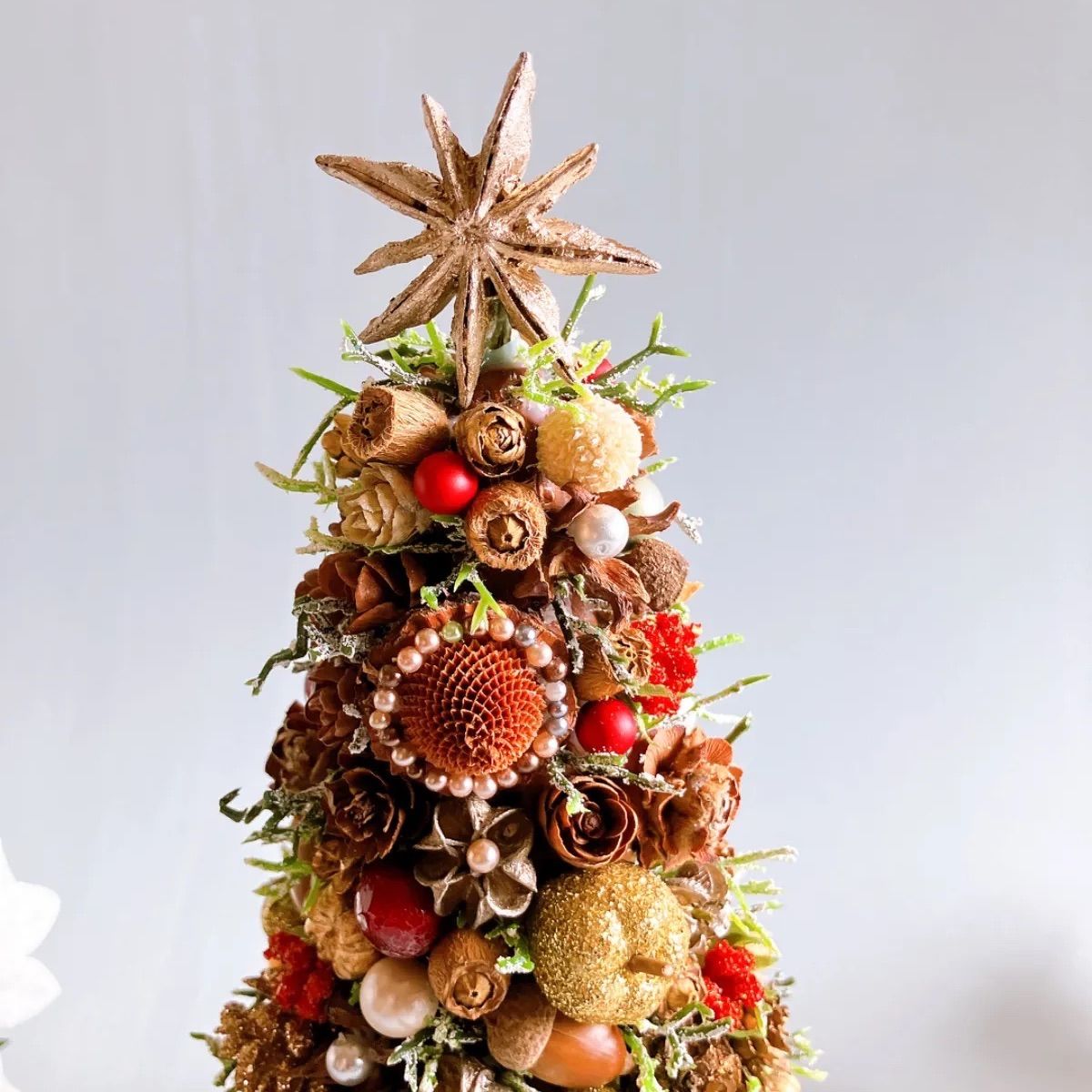 卓上のクリスマス🎄 木の実のクリスマスツリー20cm×10cm クリスマス