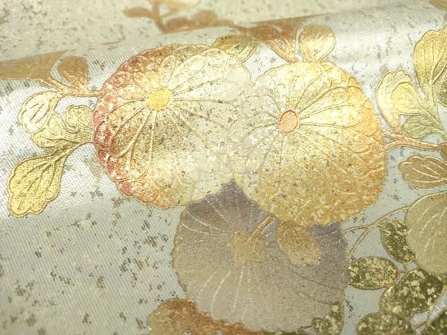 金彩友禅 京の名工 和田光正 袋帯 落款入 銀彩 正絹 お太鼓柄 金彩友禅 京の名工 和田光正 袋帯 落款入 銀彩 正絹 お太鼓柄