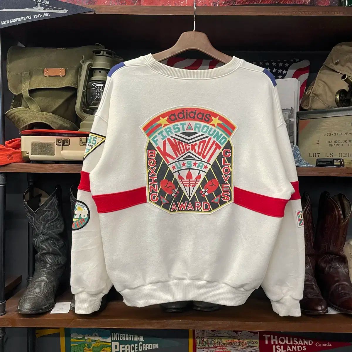 90s adidas アディダス USA ボクシング クラブ パッチ ロゴ スウェット 