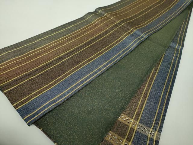 平和屋着物○ひなや工房 くむ・あむ・おる 伊豆蔵明彦 太鼓柄袋帯 横段