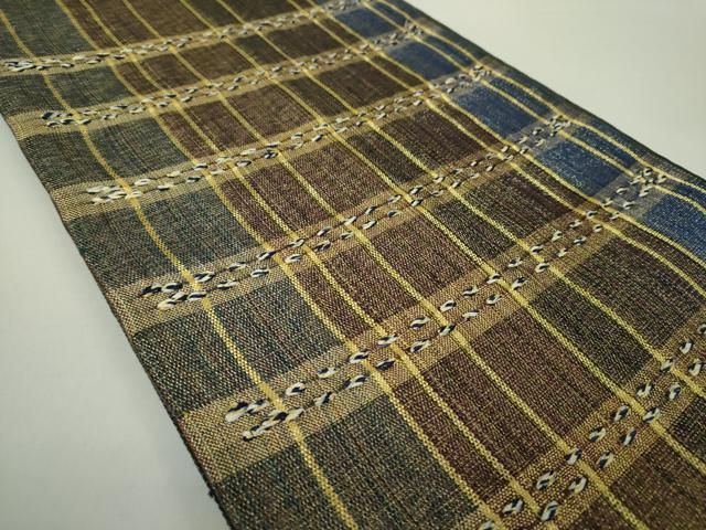 平和屋着物○ひなや工房 くむ・あむ・おる 伊豆蔵明彦 太鼓柄袋帯 横段