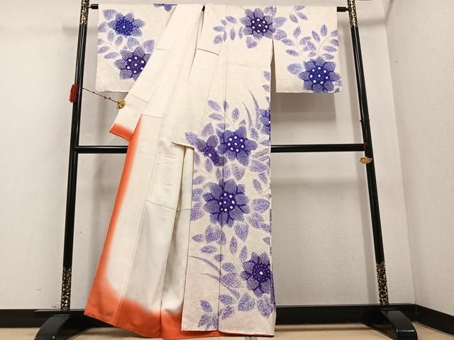 平和屋着物○訪問着 総絞り 流線花文 正絹 逸品 CABA8053ut 平和