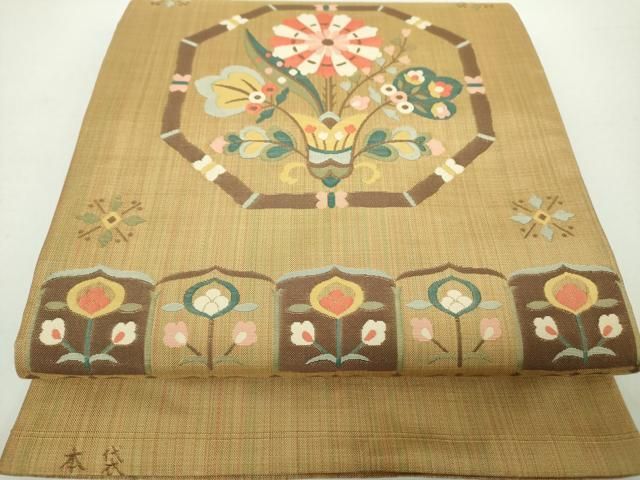 平和屋着物●六通柄　本袋帯　欧風　正絹　逸品　DAAZ0415ps 平和屋着物○六通柄 本袋帯 欧風 正絹 逸品 DAAZ0415ps