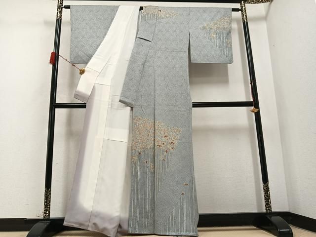 平和屋着物 訪問着 絞り 刺繍 笹竹文 金彩 正絹 ph