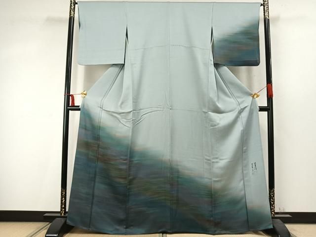 平和屋着物 染色家 岩浅公展 訪問着 単衣 霞文 暈し染め 正絹 fy