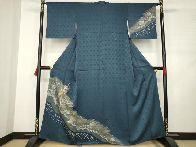 平和屋着物 訪問着 絞り 刺繍 道長花文 金彩 金銀糸 正絹 ck