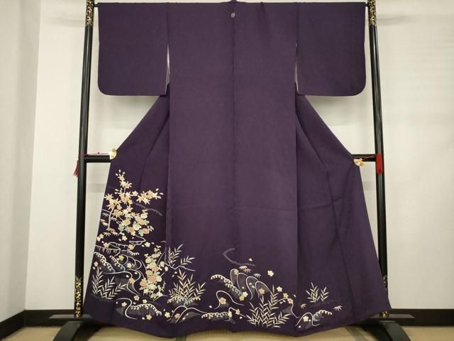 平和屋着物 訪問着 流水花文 正絹 ck