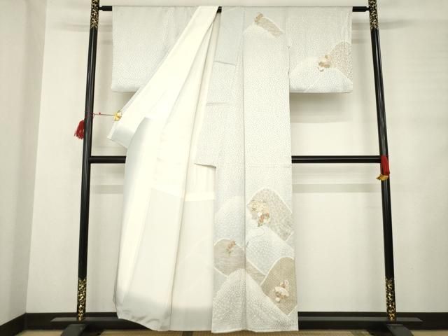 平和屋着物 訪問着 絞り 刺繍 遠山花文 正絹 ck