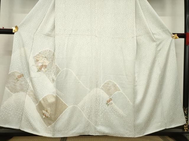  平和屋着物 訪問着 絞り 刺繍 遠山花文 正絹 ck 訪問着 付け下げ 着物