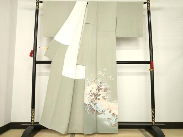 平和屋着物 訪問着 友禅 枝花籬文 暈し染め 正絹 ck