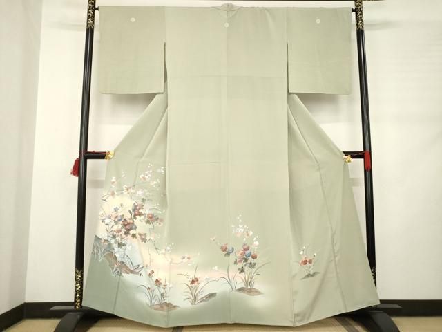 平和屋着物 訪問着 友禅 枝花籬文 暈し染め 正絹 ck