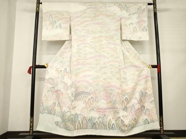 平和屋着物 訪問着 総絞り 風景文 正絹 ck