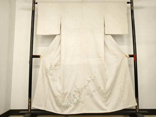 平和屋着物 訪問着 総絞り 蘇州刺繍 草花文 正絹 ck