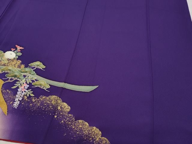  平和屋着物 訪問着 檜扇松花文 金彩 正絹 vf 訪問着 付け下げ 着物