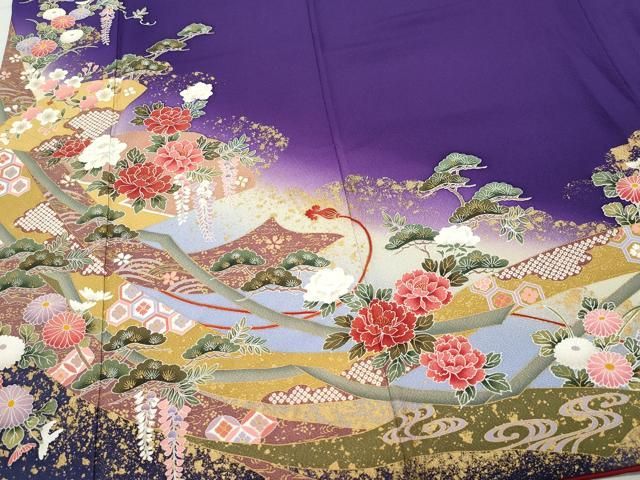 檜扇松花文 金彩