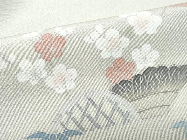  平和屋着物 訪問着 友禅 流水渡り橋草花文 暈し染め 正絹 vf 訪問着 付け下げ 着物