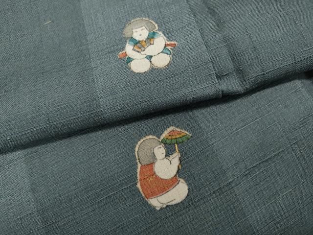  平和屋着物 訪問着 紬地 唐子遊び 正絹 ut 訪問着 付け下げ 着物