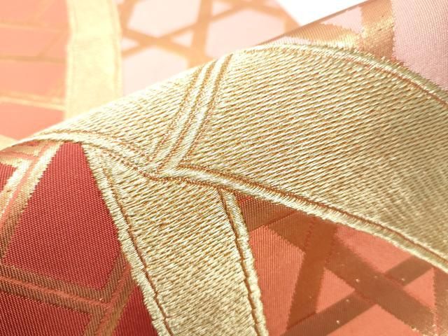 平和屋着物○西陣 川島織物 六通柄 本袋帯 籬文 金糸 正絹 逸品