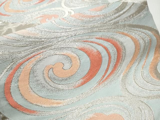 平和屋着物○西陣 川島織物 六通柄 本袋帯 流水文 銀糸 正絹 逸品