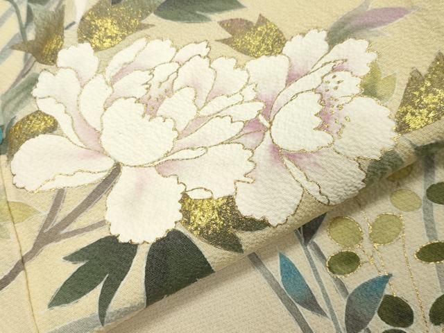  平和屋着物 訪問着 刺繍 牡丹花文 暈し染め 金彩 正絹 gh 訪問着 付け下げ 着物