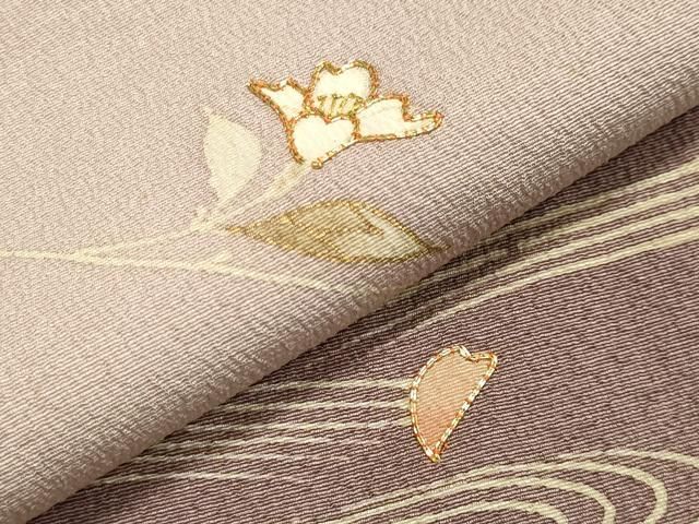 流水枝花文 金彩