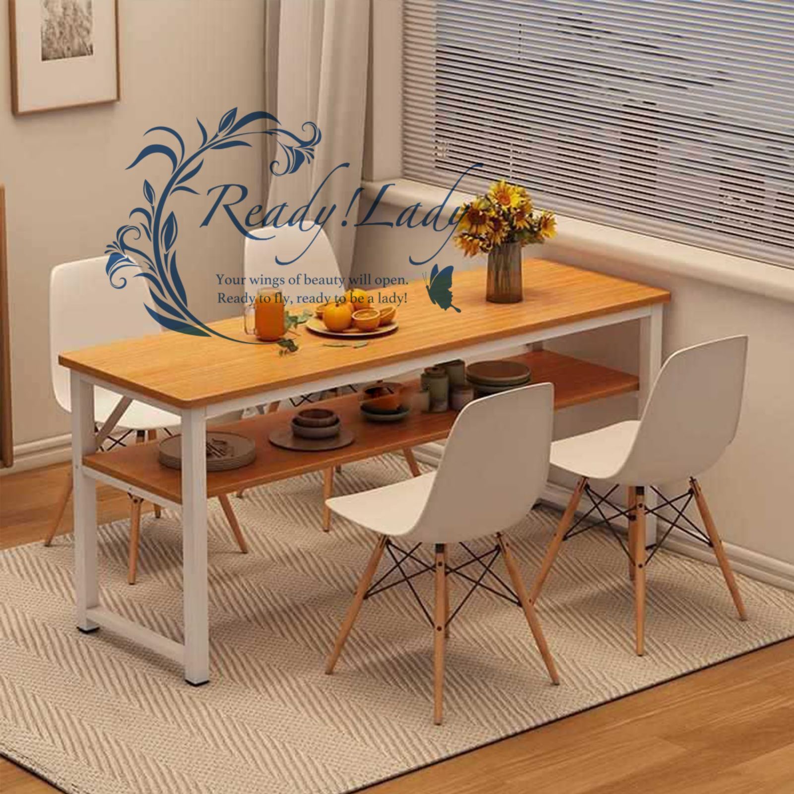 ダイニングテーブルセット4人用 120 x 40 cm テーブル1つと椅子4つ