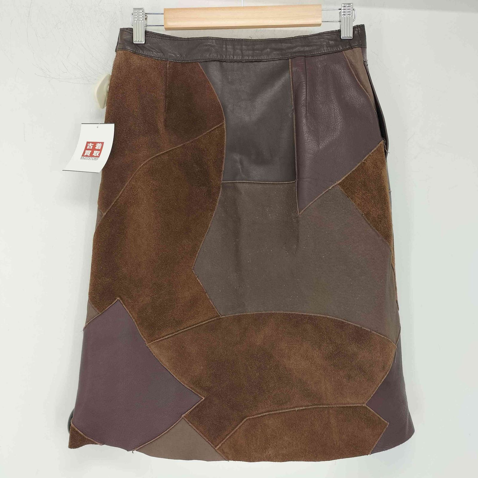 トリココムデギャルソン tricot COMME des GARCONS ad2002 本革 パッチワーク レザースカート レディース JPN M