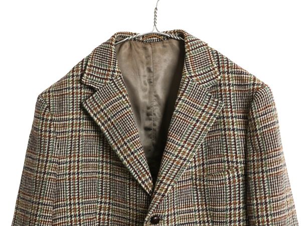 70s DUNN-Co ハリスツイード テーラード ジャケット メンズ XL 古着 旧タグ ヴィンテージ ブレザー ダン社 イギリス製 ヘビーウェイト 厚手